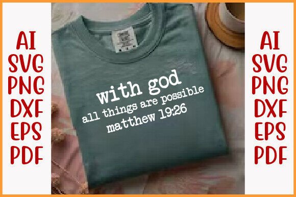 Christian Biblical Verse PNG for T-Shirt Designs & Graphics