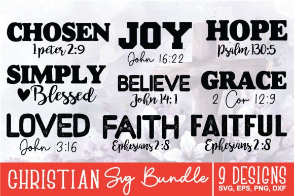 Christian Quotes SVG Bundle for T-Shirt Designs & Graphics