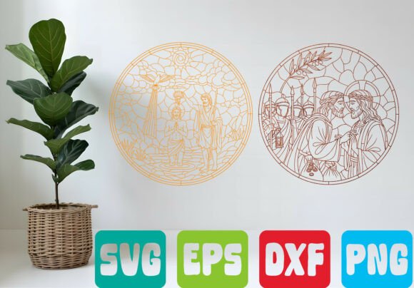 Christian Stained Glass SVG Set: Perfect for T-Shirt Designs and Graphics