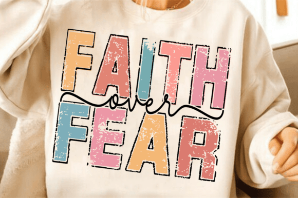 Enhance Your Blog with Faith over Fear Svg, Retro Christian Graphics