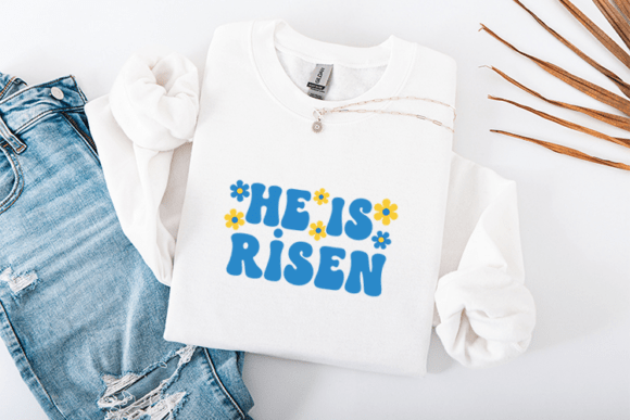 He is Risen - Retro Daisy Christian T-Shirt Designs