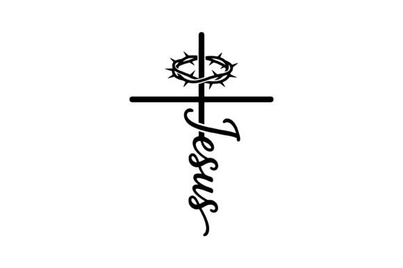 Jesus Cross Crown of Thorns: Ideal for T-Shirt Designs and Graphics