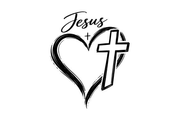 Jesus Heart Cross Faith: Perfect for T-Shirt Designs and Graphics