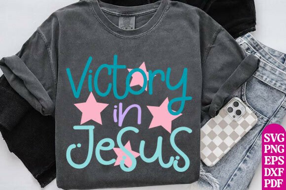 Victory in Jesus SVG: A Versatile Graphic for T-Shirt Designs and More